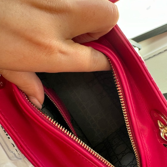 Ladydior medium pink lambskin with gold hardware - Picture 12 of 15